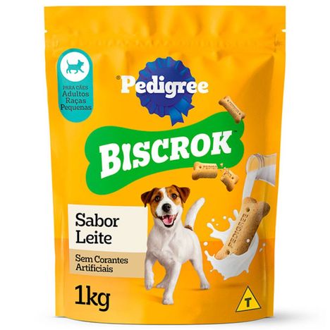 Biscoito Pedigree Biscrok para Cães Adultos Raças Pequenas Leite 1 kg