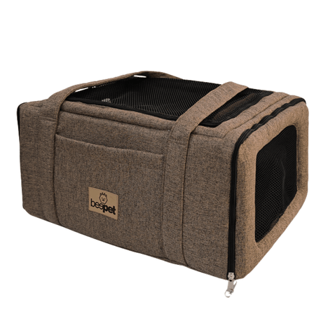 Bolsa Avião Rústico Boucle Olho de Tigre