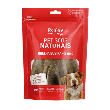 Petisco Prefere Natural Orelha Bovina Desidratado para Cães com 2 Unidades Petisco Prefere Natural Orelha Bovina Desidratado para Cães com 2 Unidades