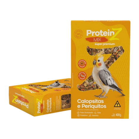 Ração Protein Z Mix para Calopsita e Periquitos em 400g Ração Protein Z Mix para Calopsita e Periquitos em 400g