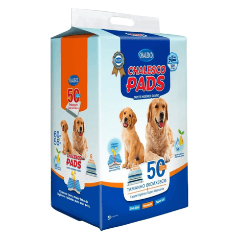 Tapete Higiênico Cães 50 Unidades -  Chalesco Pads 60X55cm
