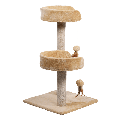Arranhador com Duas Bases Bege Arranhador com Duas Bases Bege