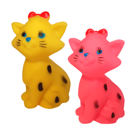 Brinquedo Vinil em Gatinho com Laço Cores Sortidas 1 Unidade