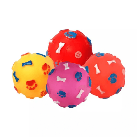 Brinquedo Vinil em Bola Patinha com Osso Cores Sortidas 1 Unidade
