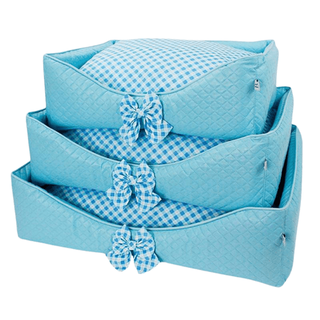 Cama Europa Retangular Charme Azul P Cama Europa Retangular Charme Azul P